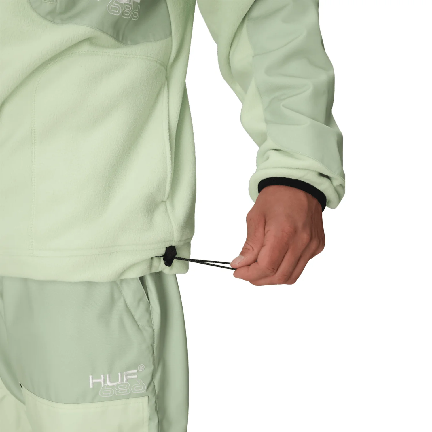 686 Huf  Men's Fleece Crewneck 2026 Green Colorblock - Image 4