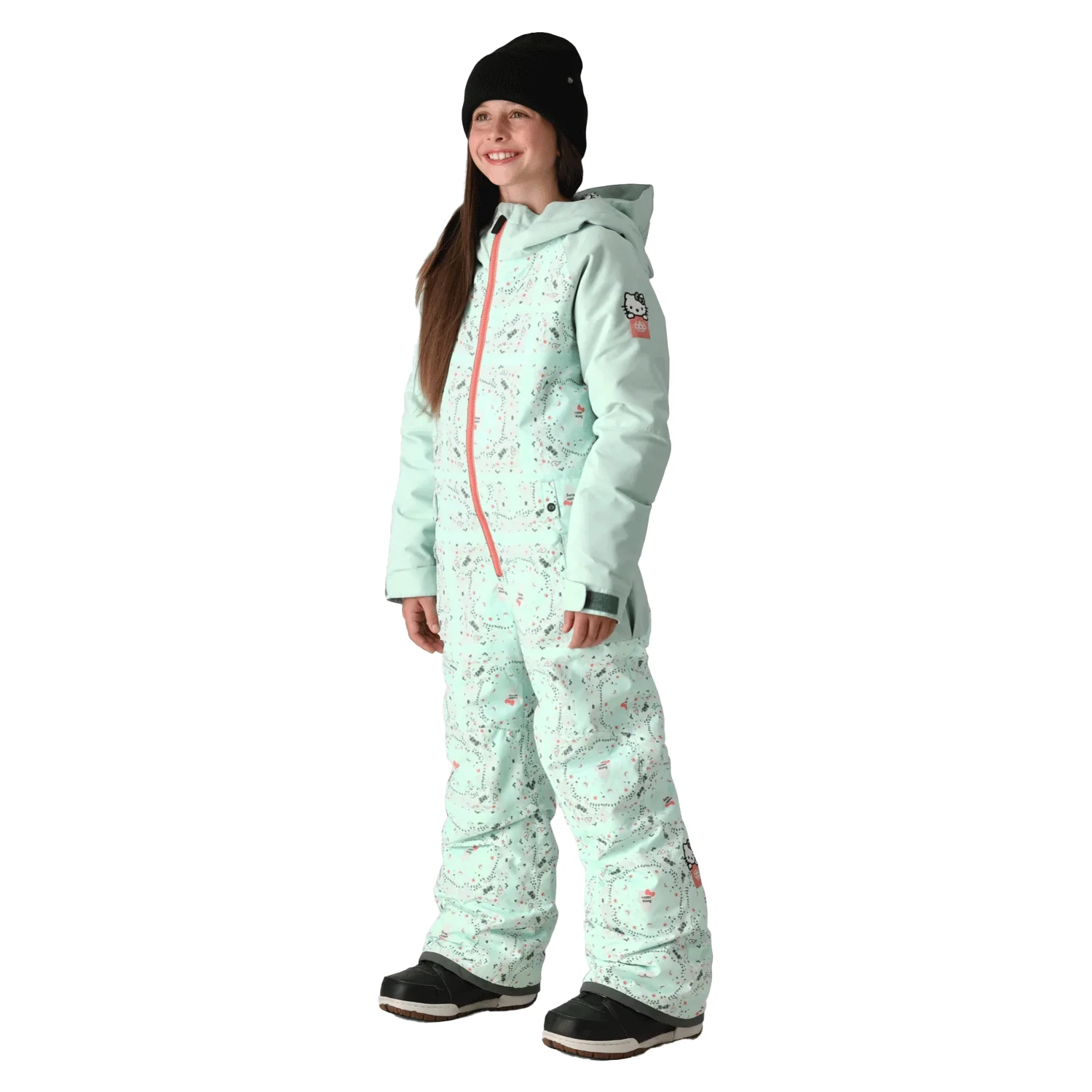 686 Kids Shine Insulated One-Piece 2025 Hello Kitty Seaglass Bandana