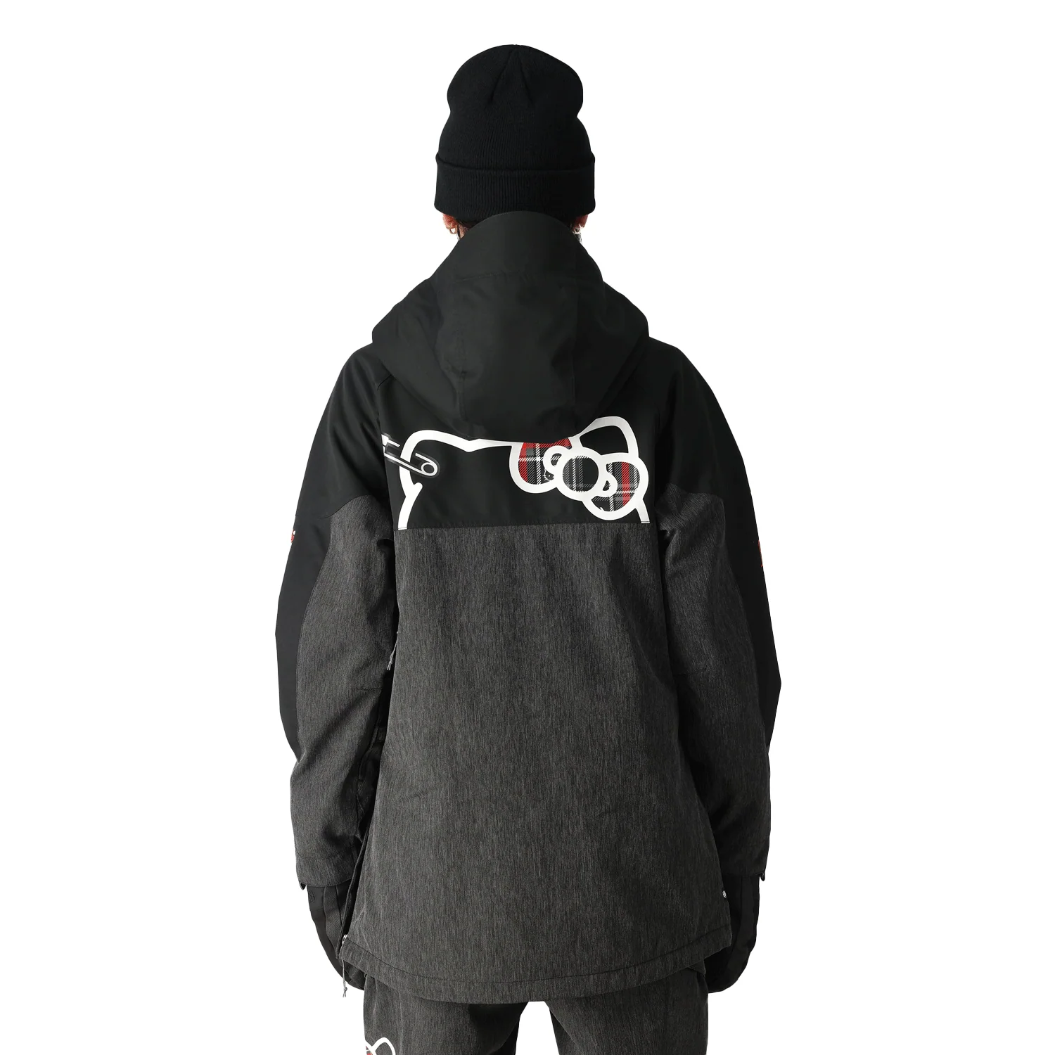 686 Women's Upton Anorak 2025 Hello Kitty Black Denim - Image 2