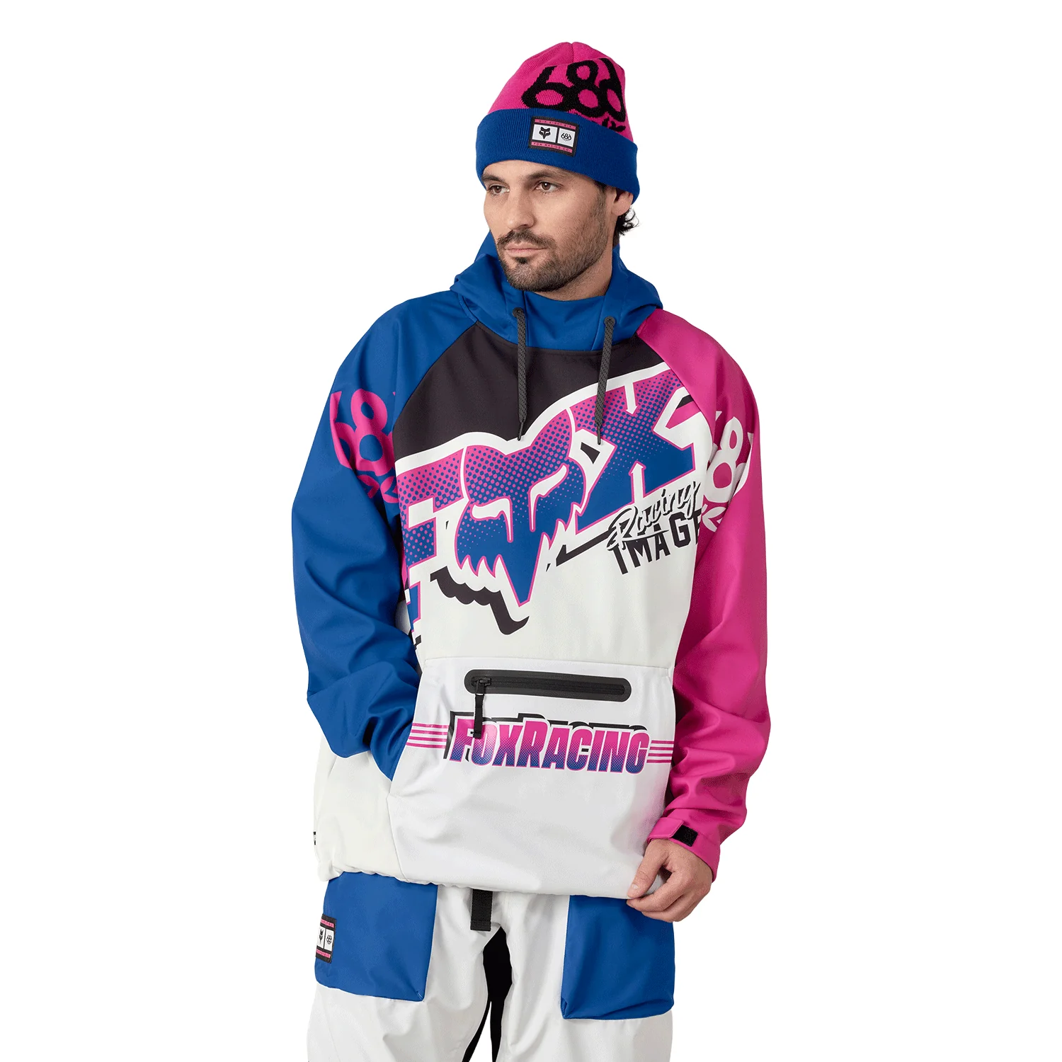 686 x Fox Waterproof Hoody 2026 Fox White Colourblock