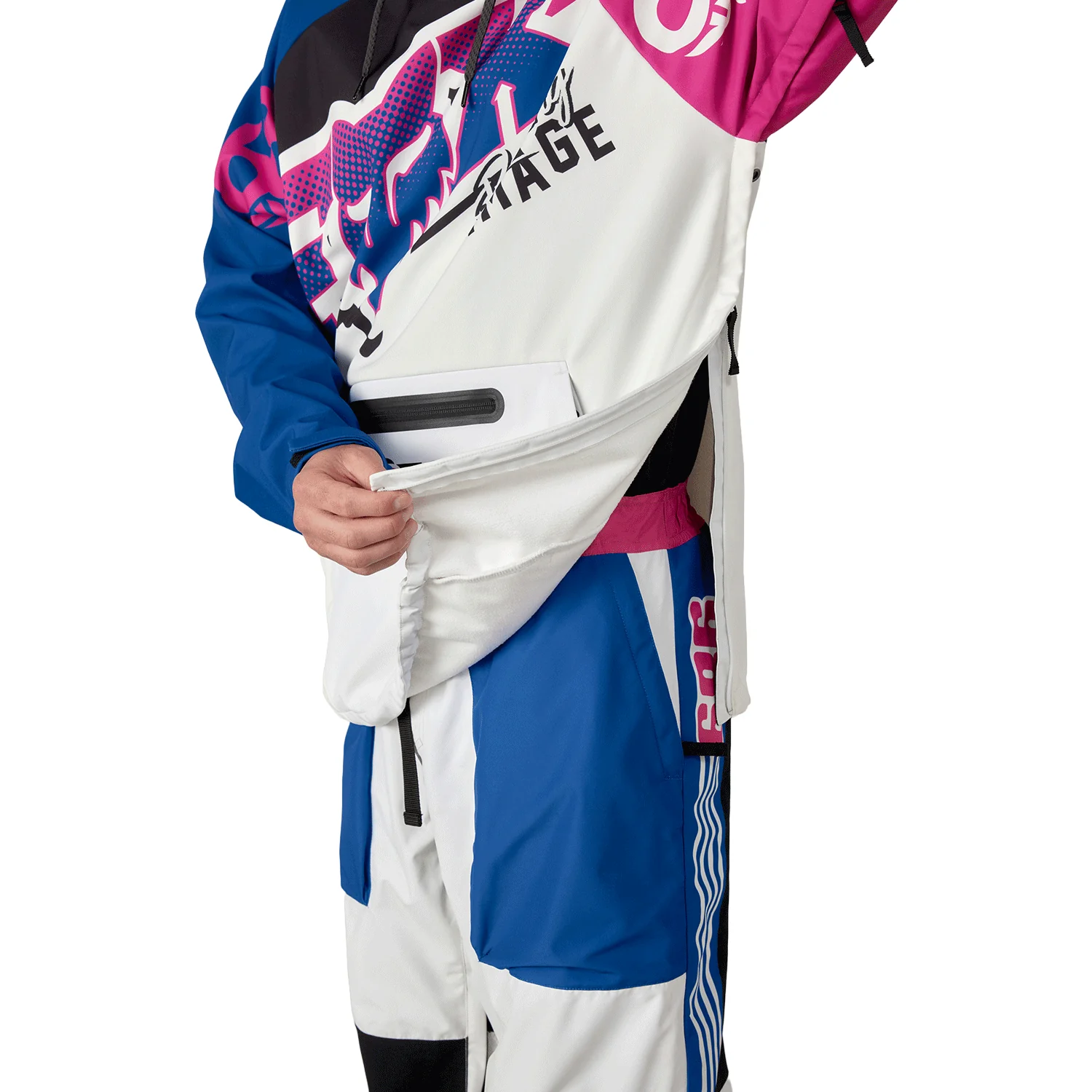 686 x Fox Waterproof Hoody 2026 Fox White Colourblock - Image 4