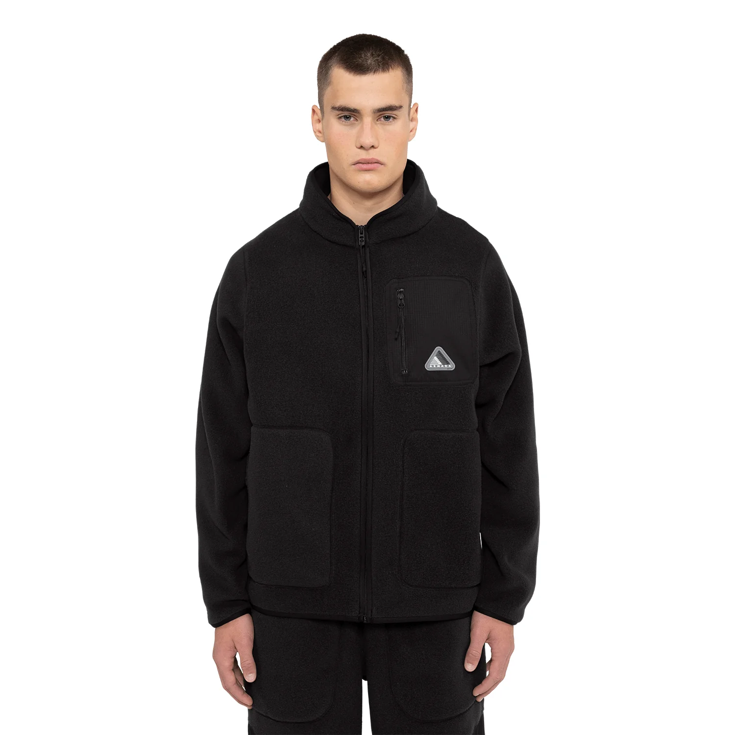 Armada Ledger Fleece Zip Up Sweater Black