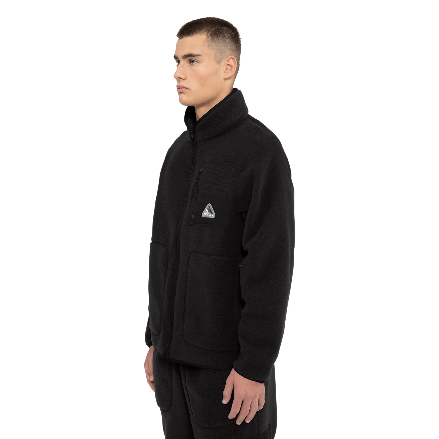 Armada Ledger Fleece Zip Up Sweater Black - Image 2