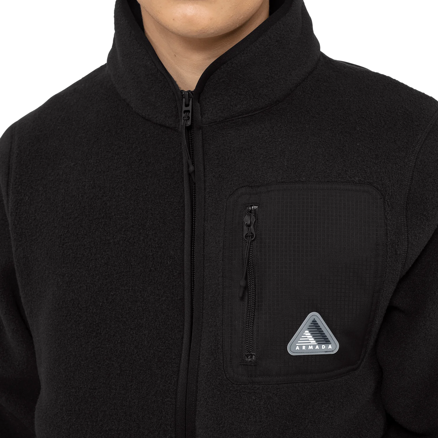 Armada Ledger Fleece Zip Up Sweater Black - Image 4