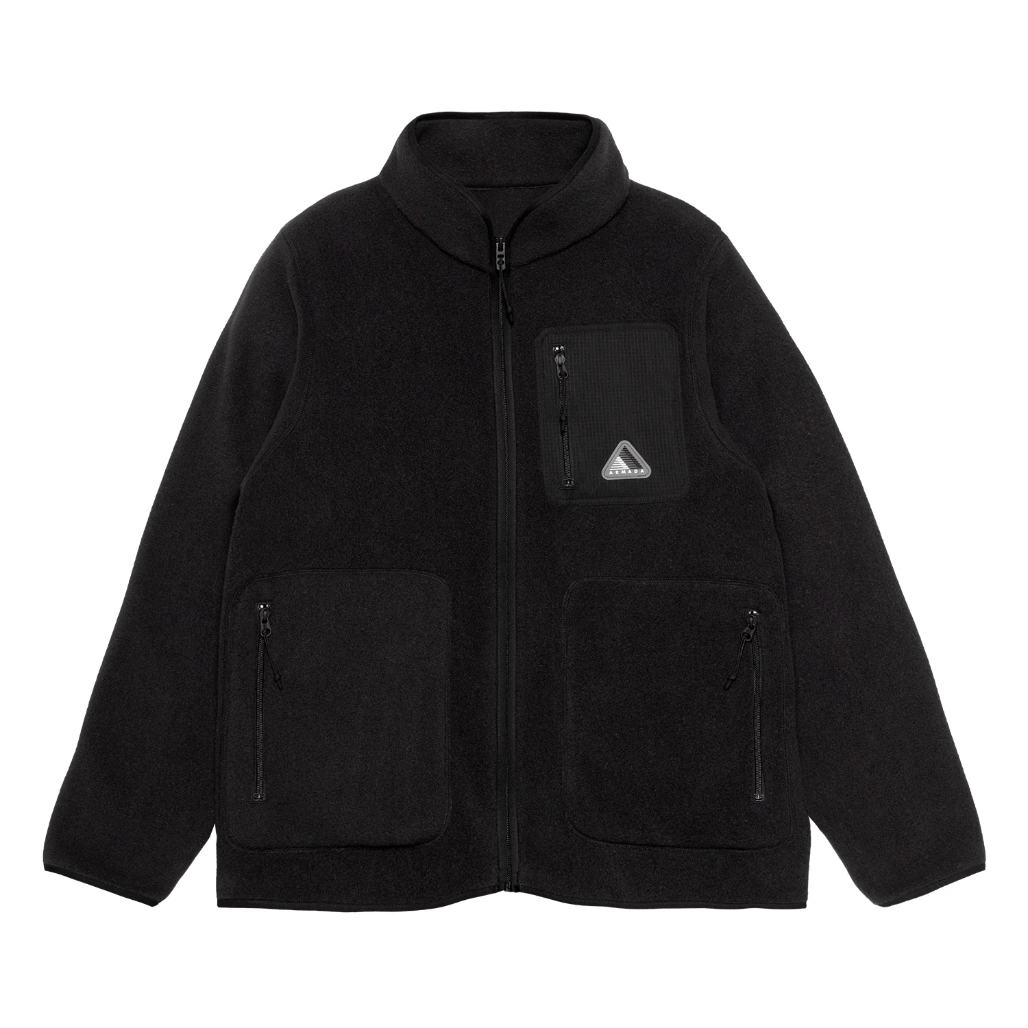 Armada Ledger Fleece Zip Up Sweater Black - Image 5