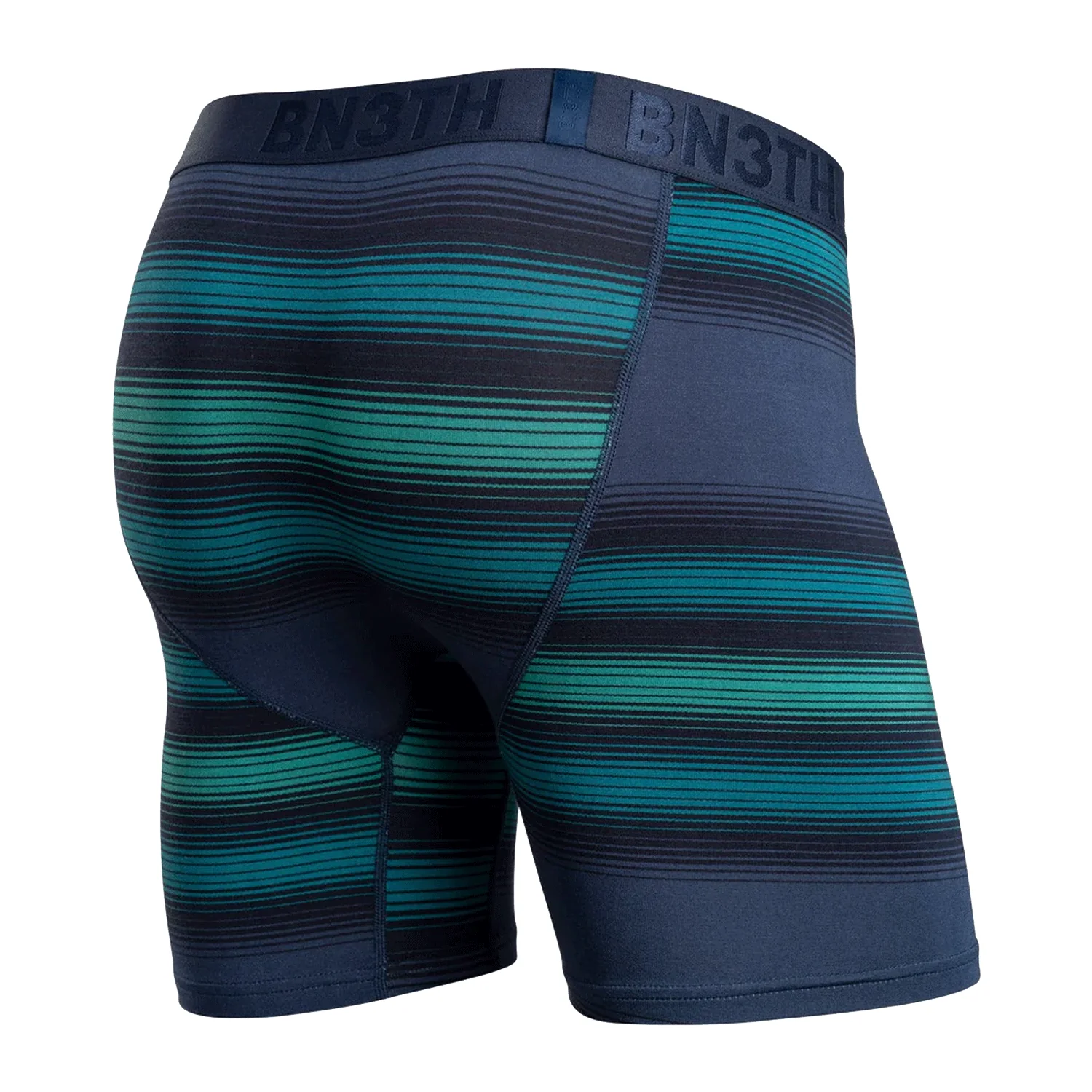BN3TH Men's Classic Boxer Brief Print Rhythm Stripe-Navy - Image 2