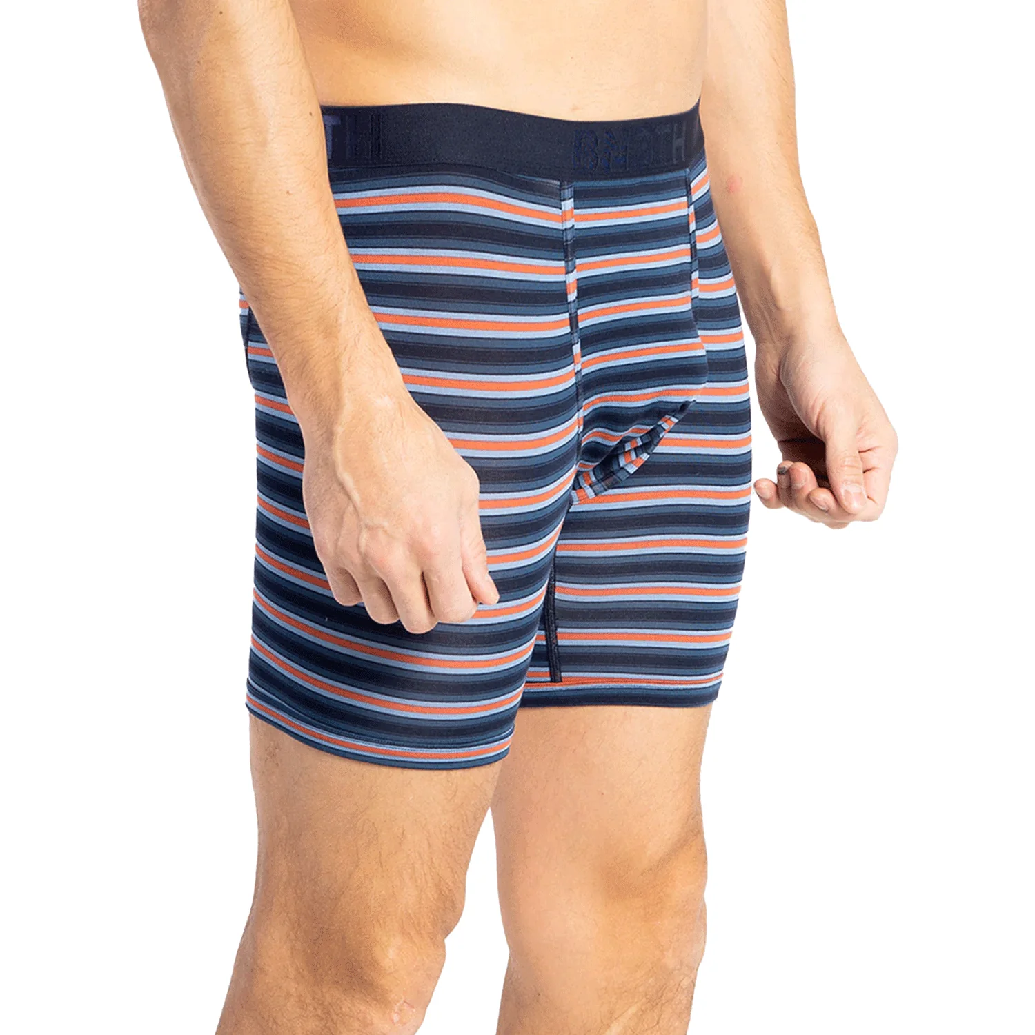 BN3TH Men's Classic Boxer Brief Print Track Stripe-Dark Navy - Image 3
