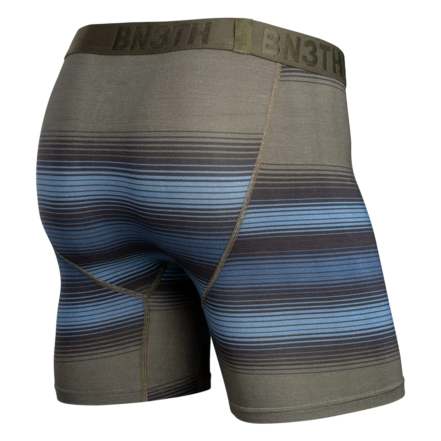 BN3TH Men's Classic Icon Boxer Brief Rhythm Stripe-Moss - Image 2