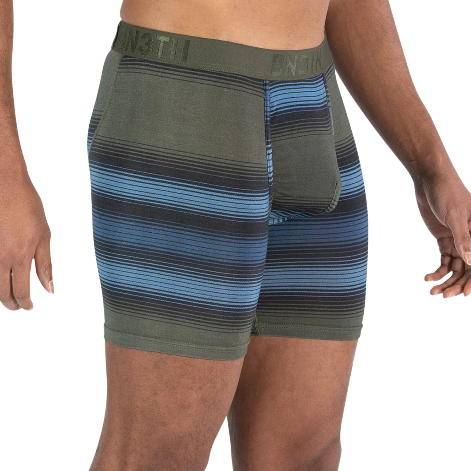 BN3TH Men's Classic Icon Boxer Brief Rhythm Stripe-Moss - Image 3