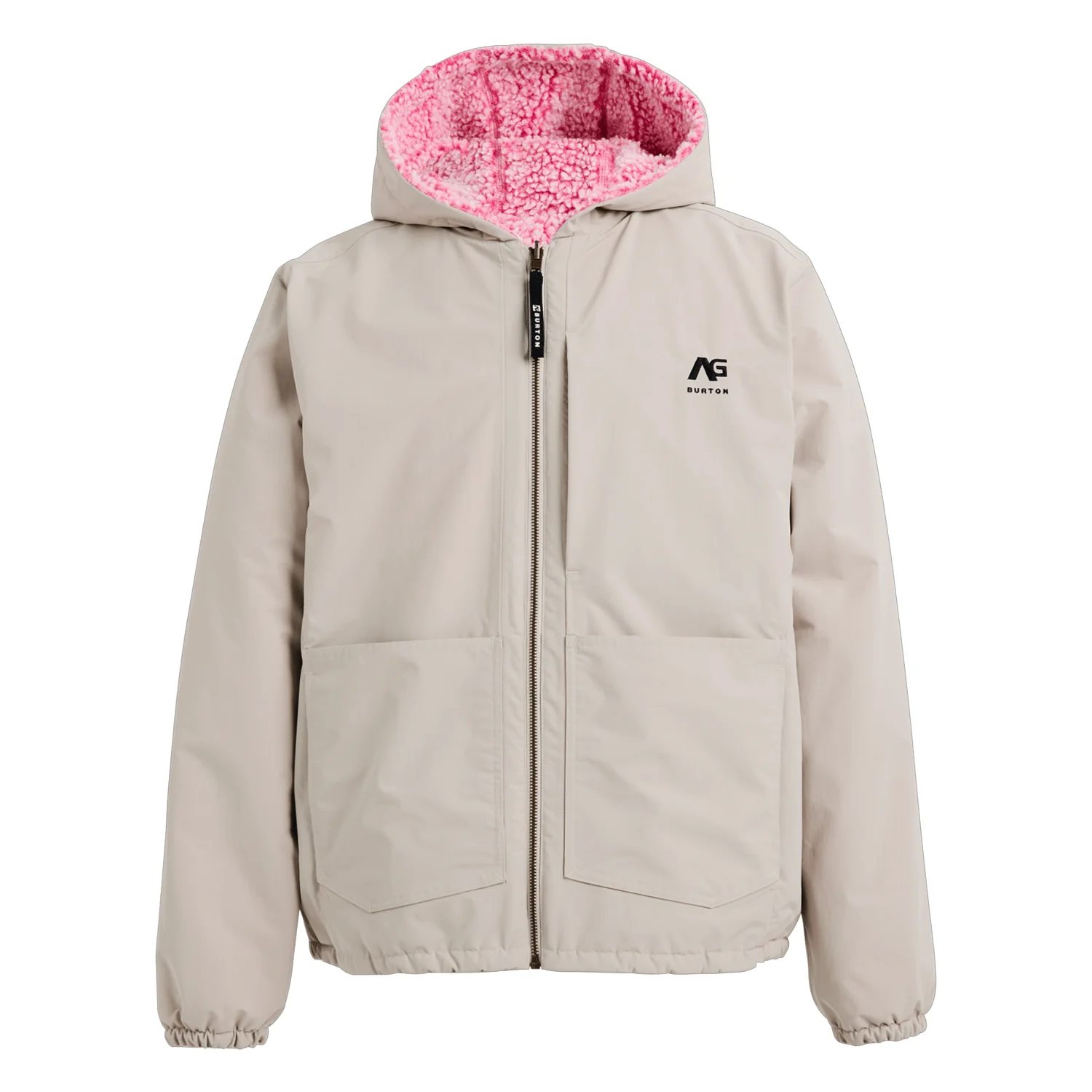 Burton AG Rev Sherpa Jacket 2026 Stone Grey/Plush Pink