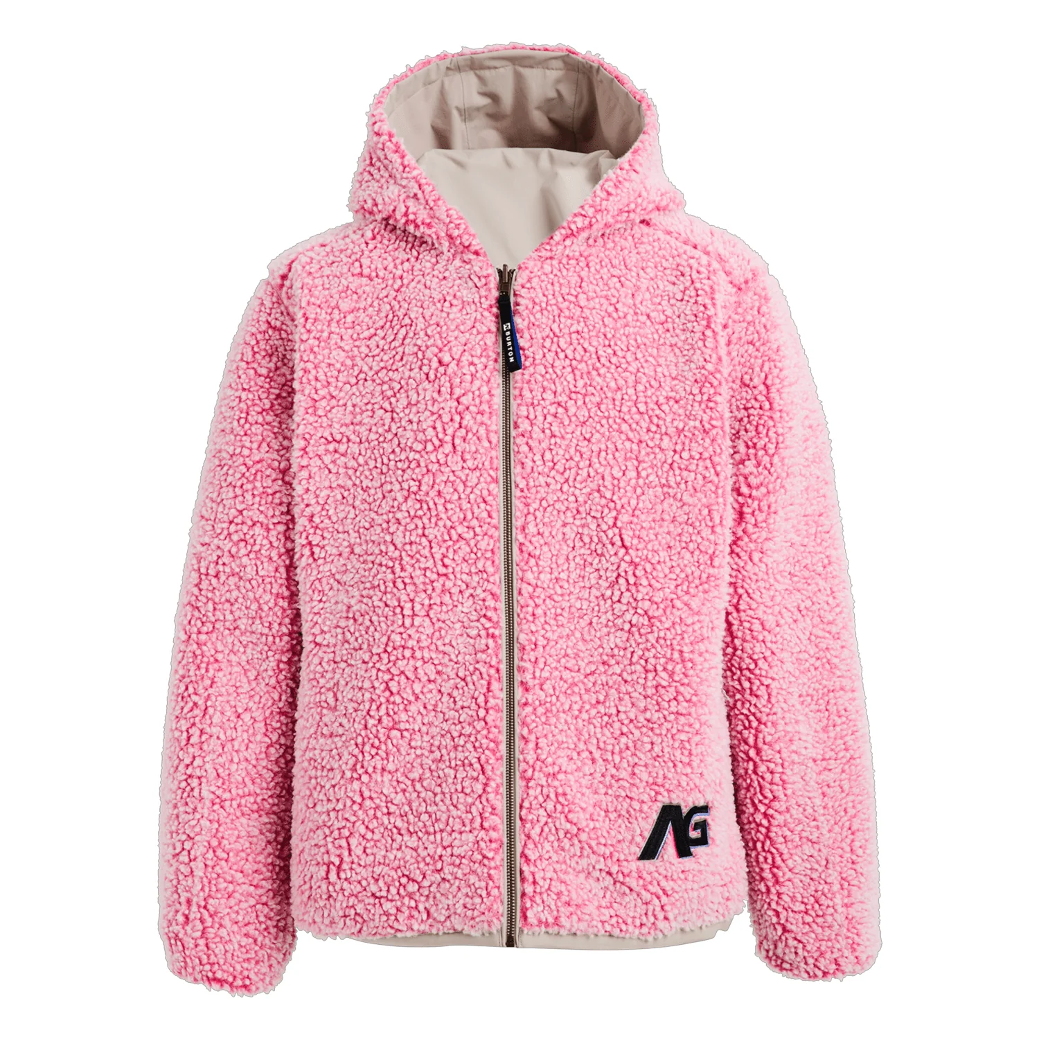Burton AG Rev Sherpa Jacket 2026 Stone Grey/Plush Pink - Image 2