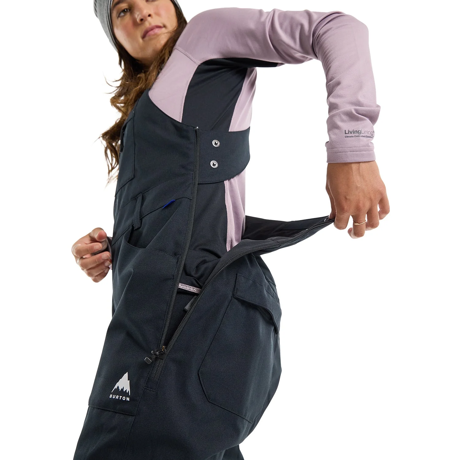 Burton Women's Avalon Stretch Bib Pant (Tall) 2024 True Black - Image 3