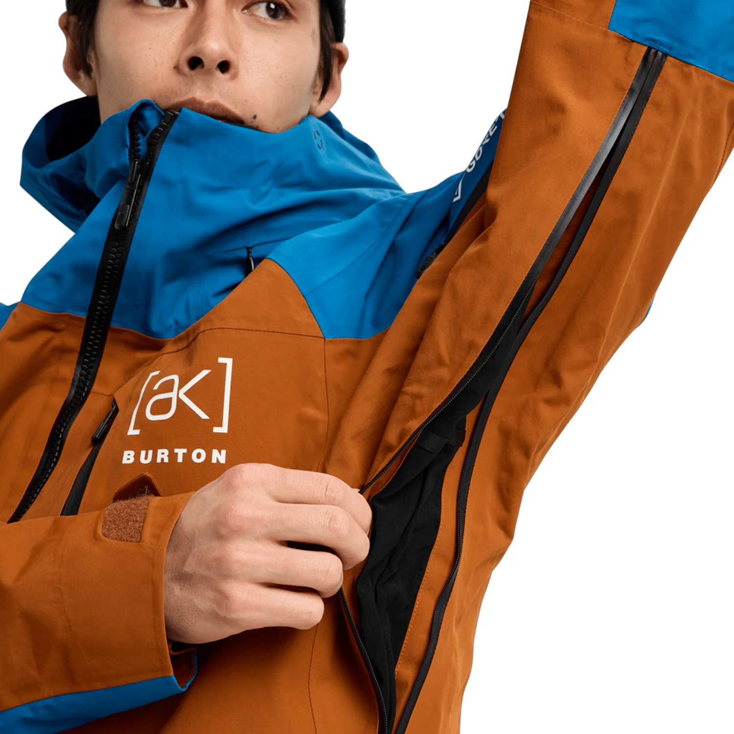 Burton Men's [ak] Cyclic Gore‑Tex 2L Jacket 2026 Chestnut Brown/Blue Teal - Image 6