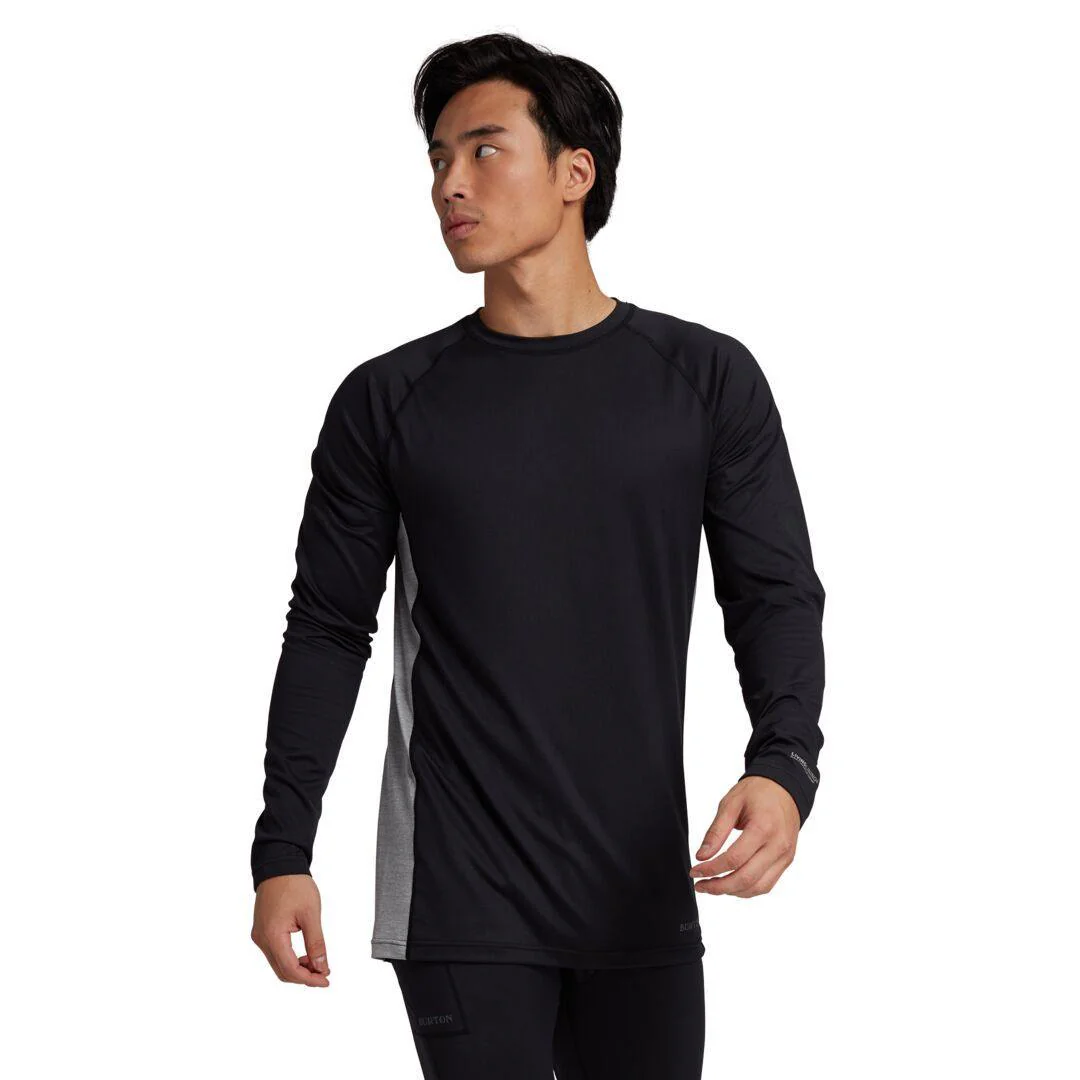 Burton Men's Midweight X Base Layer Crew 2024 True Black/Gray Heather