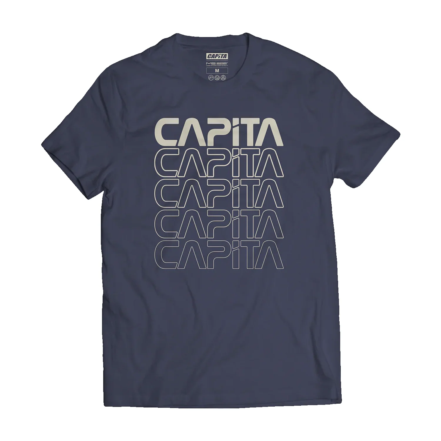 Capita Worm Tee Washed Navy