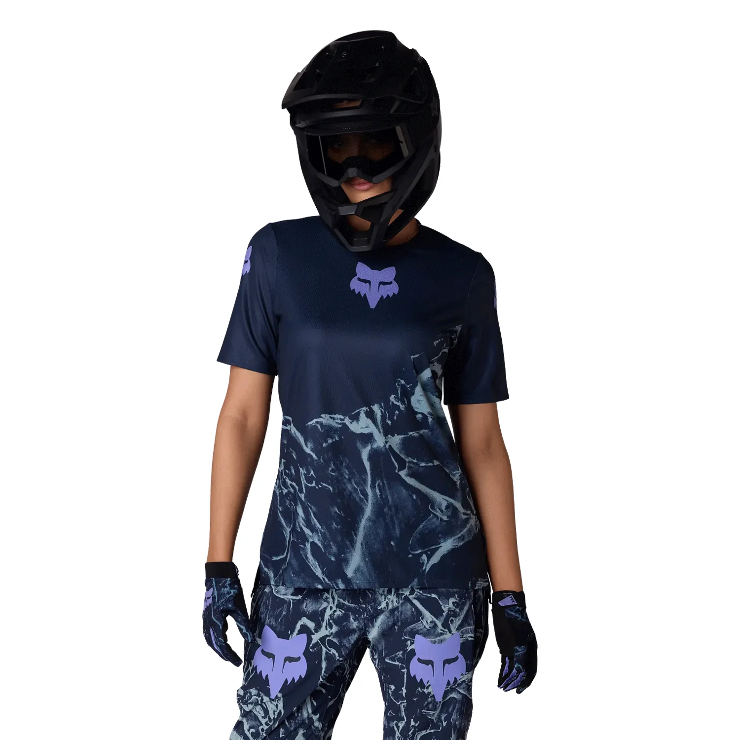 Fox Women's Ranger S/S Jersey Image Print Dark Blue - Image 3