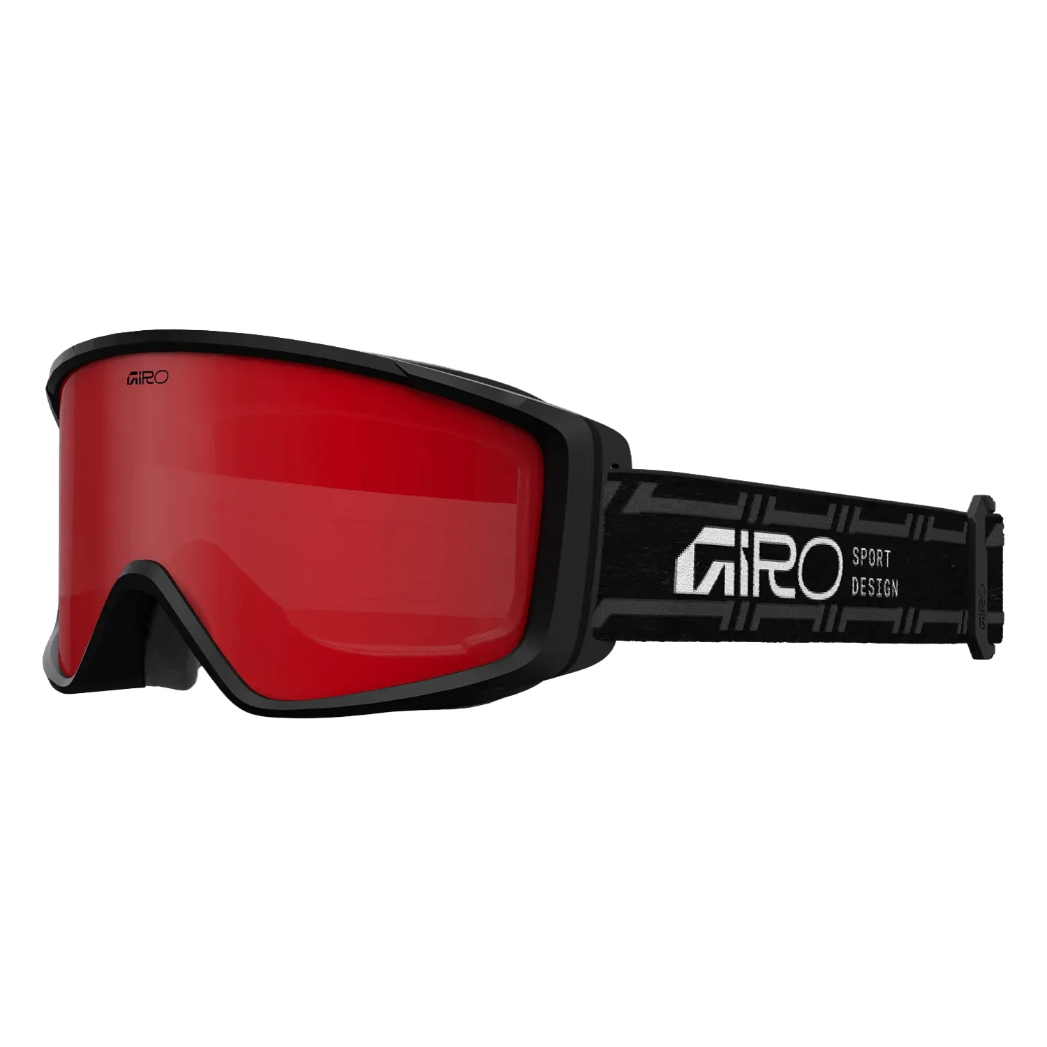 Giro Men's Index 2.0 Low Bridge Fit Goggles Black/Amber Scarlet Stacked + Amber Scarlet