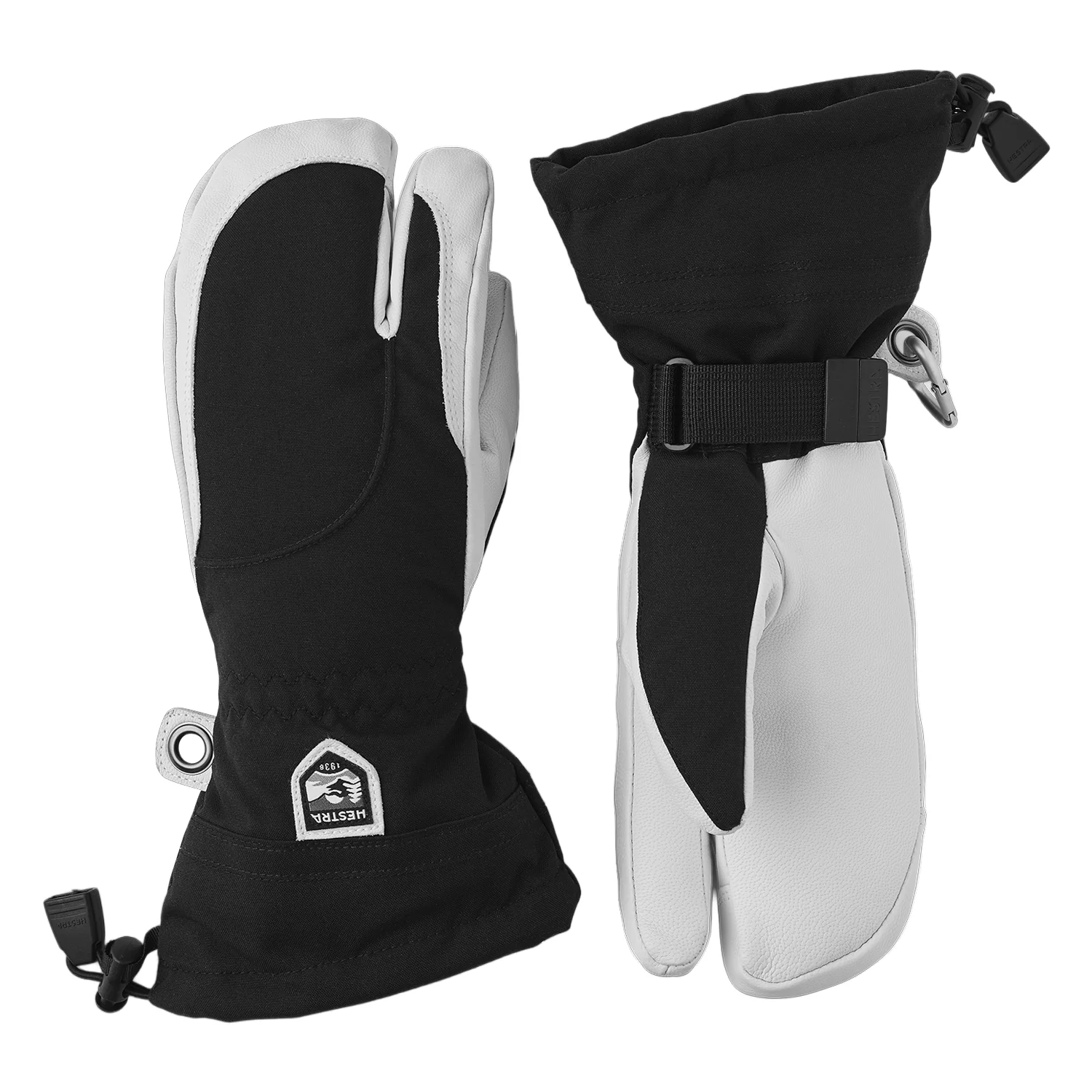 Hestra Women's Heli 3-Finger Mitt Black/Off White