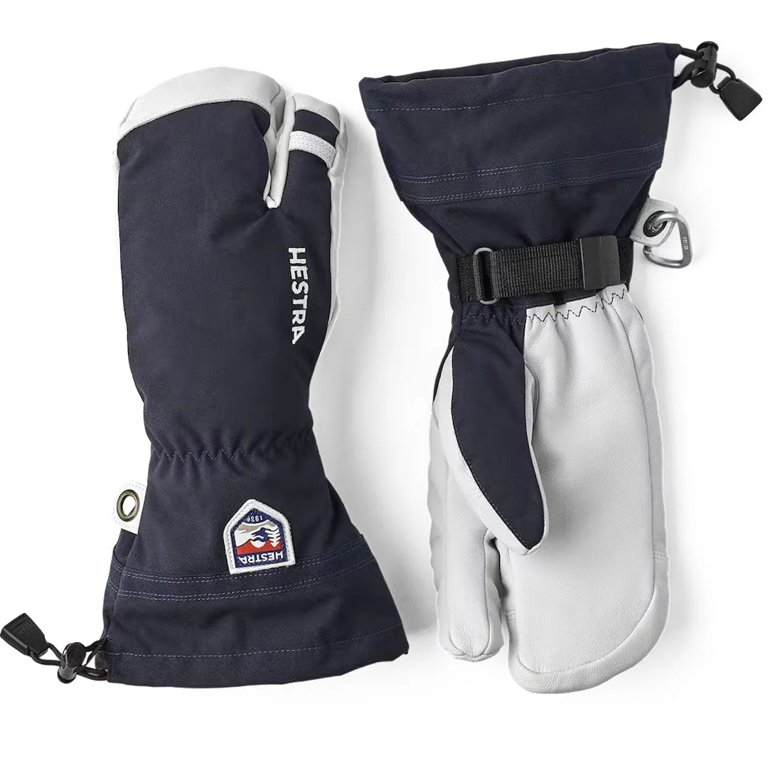 Hestra Men's Leather Heli 3-Finger Mitt Navy
