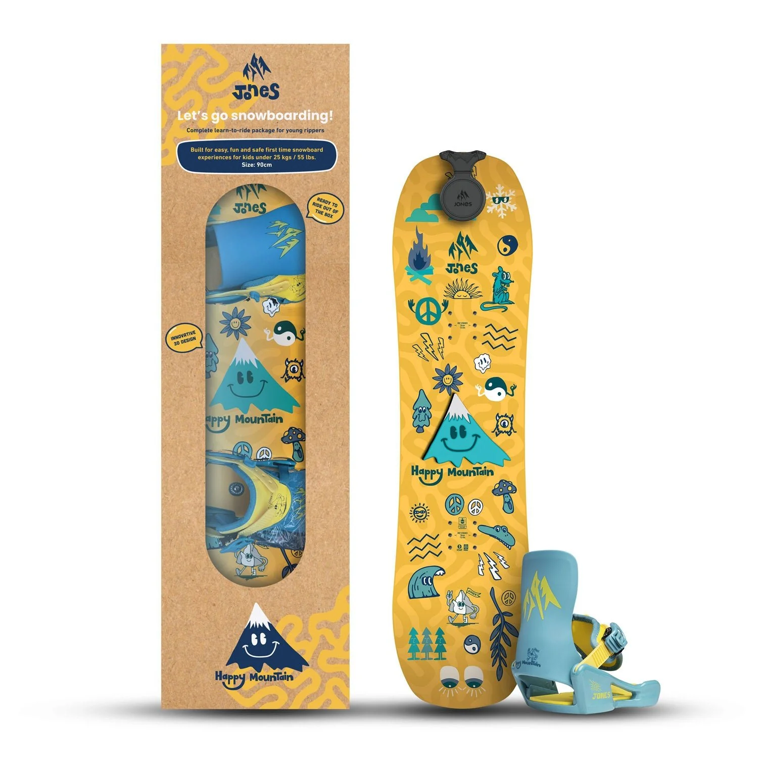 Jones Kid's Happy Mountain Snowboard Package 2027