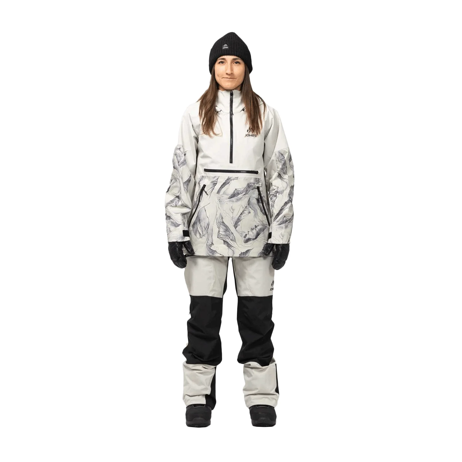 Jones Women's Mtn Surf Recycled Anorak Jacket 2024 Glacier Print/Mineral Grey