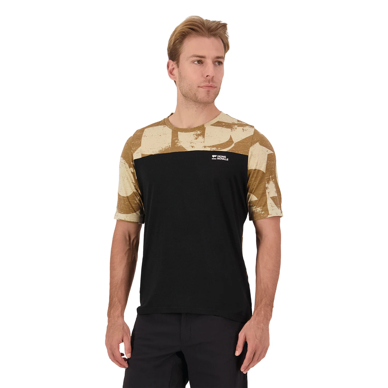 Mons Royale Men's Diversion Merino Bike S/S Jersey Mr Grunge/Black