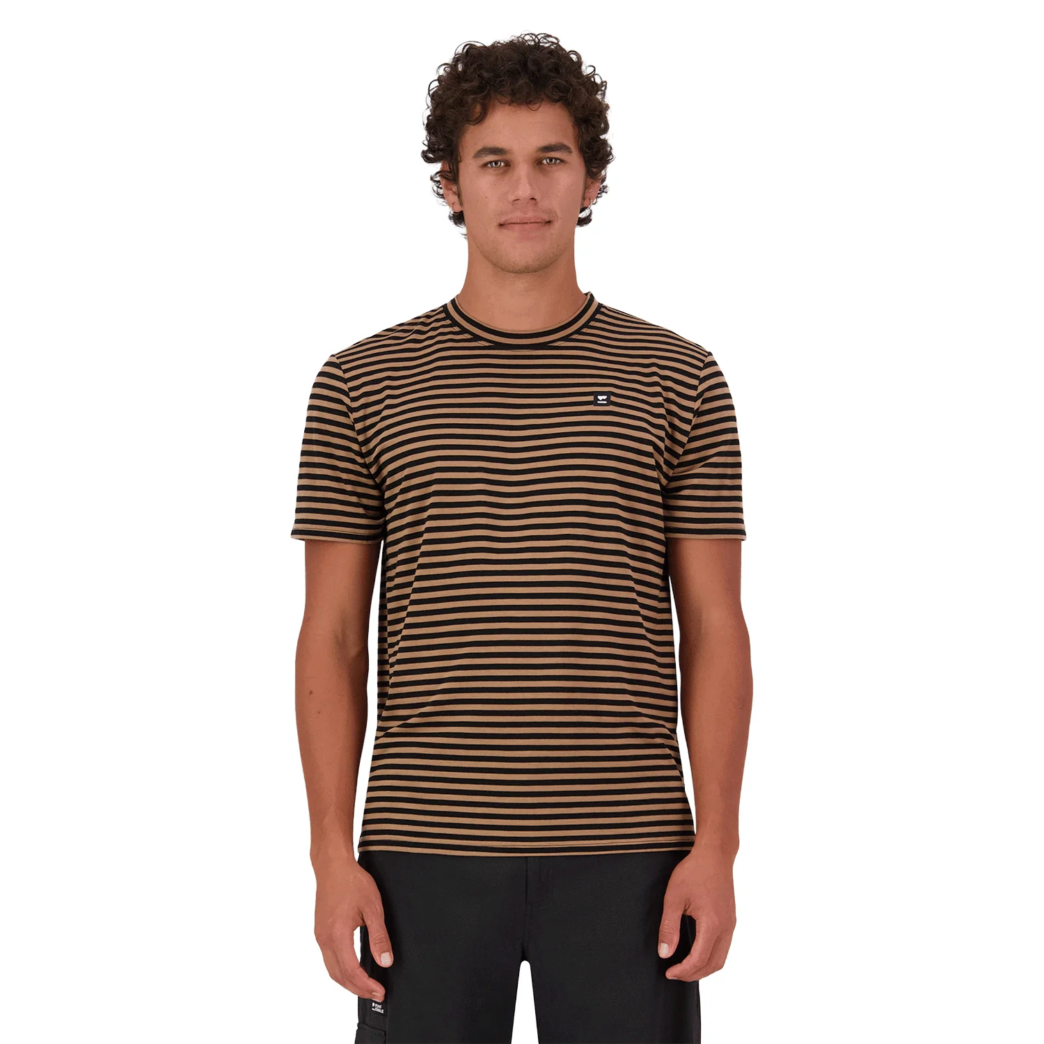 Mons Royale Men's Icon Merino T-Shirt Mr Stripe Toffee