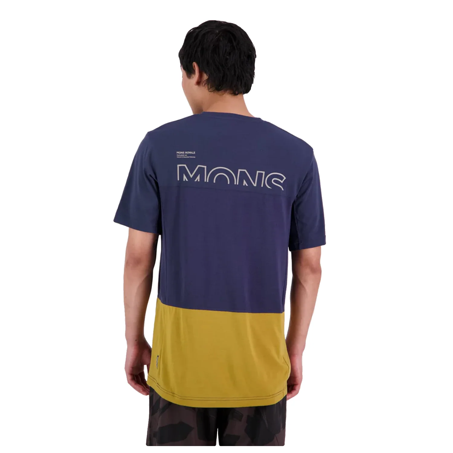 Mons Royale Men's Tarn Merino Shift T Shirt 2024 Cumin/Midnight - Image 2
