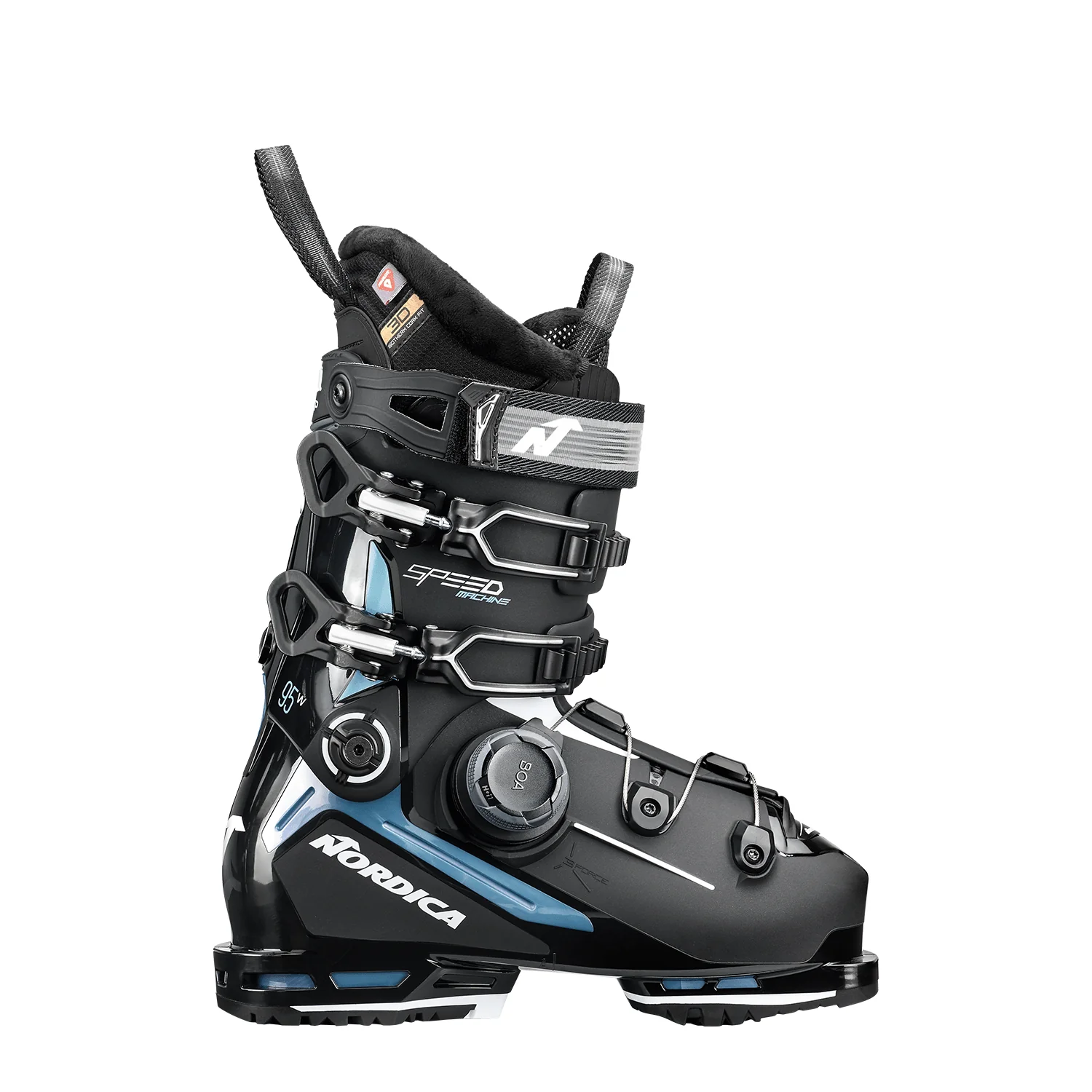 Nordica Women's Speedmachine 3 BOA 95 Ski Boot 2027 Black/Light Blue/White - Image 2
