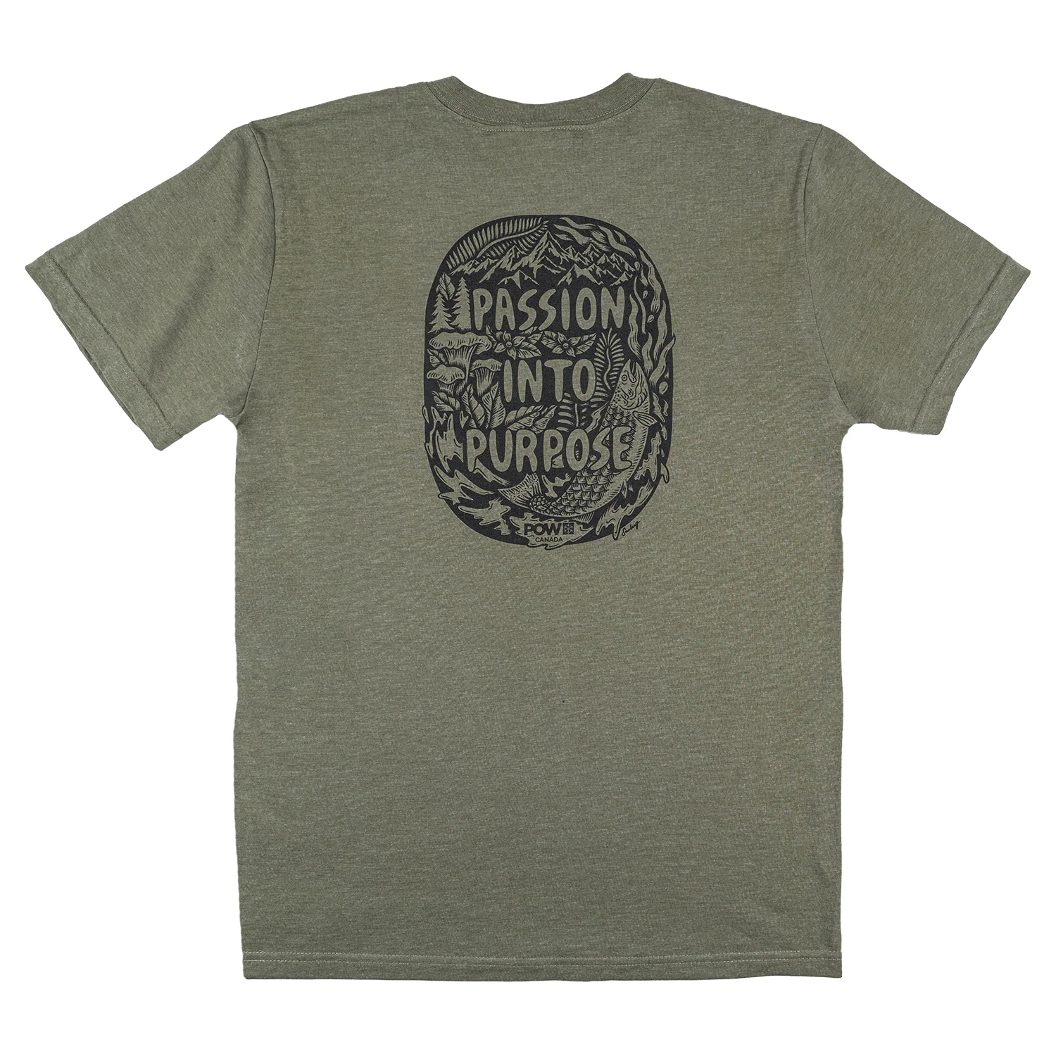 POW Canada Sarah King Artist Series T-Shirt Green Heather - Image 2