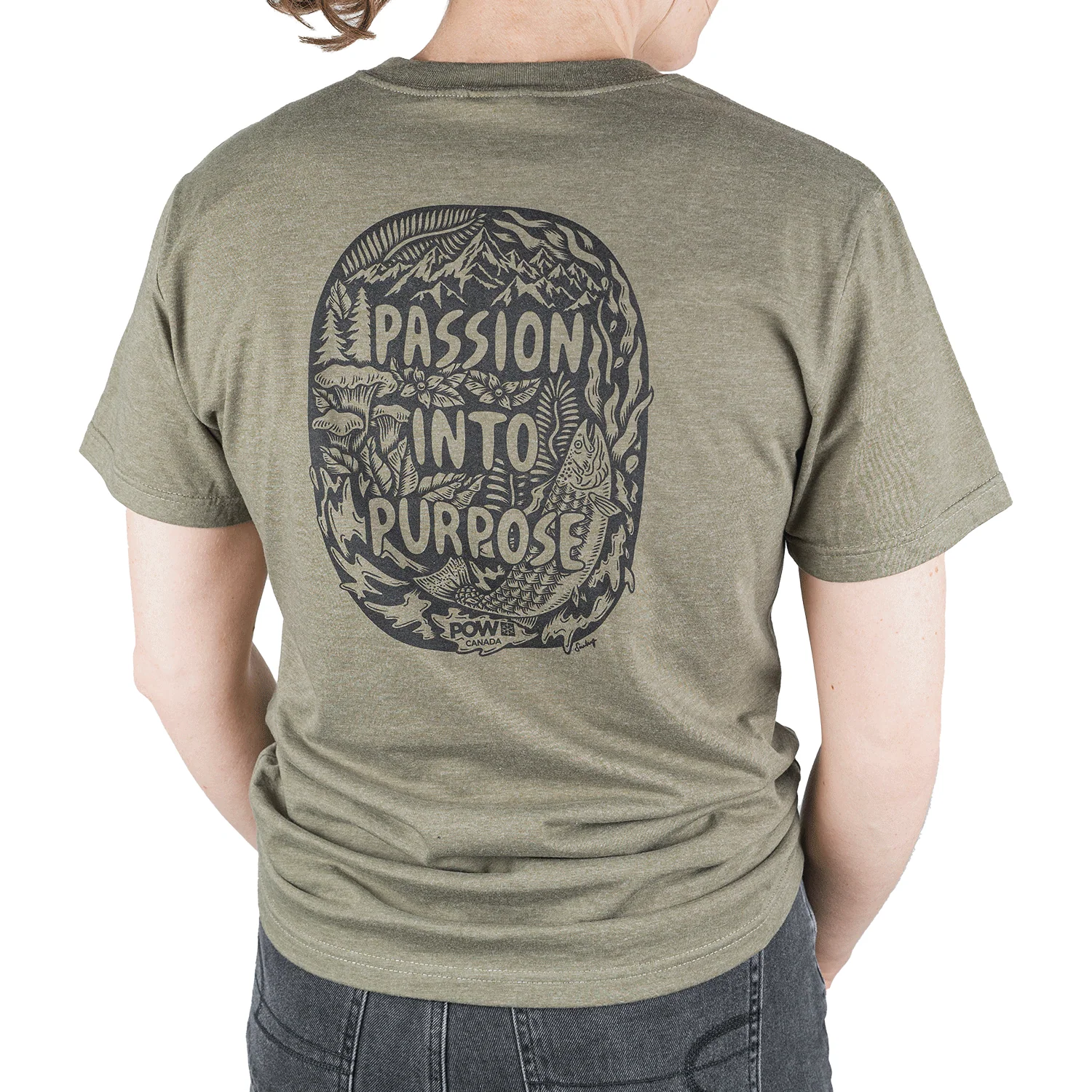 POW Canada Sarah King Artist Series T-Shirt Green Heather - Image 4