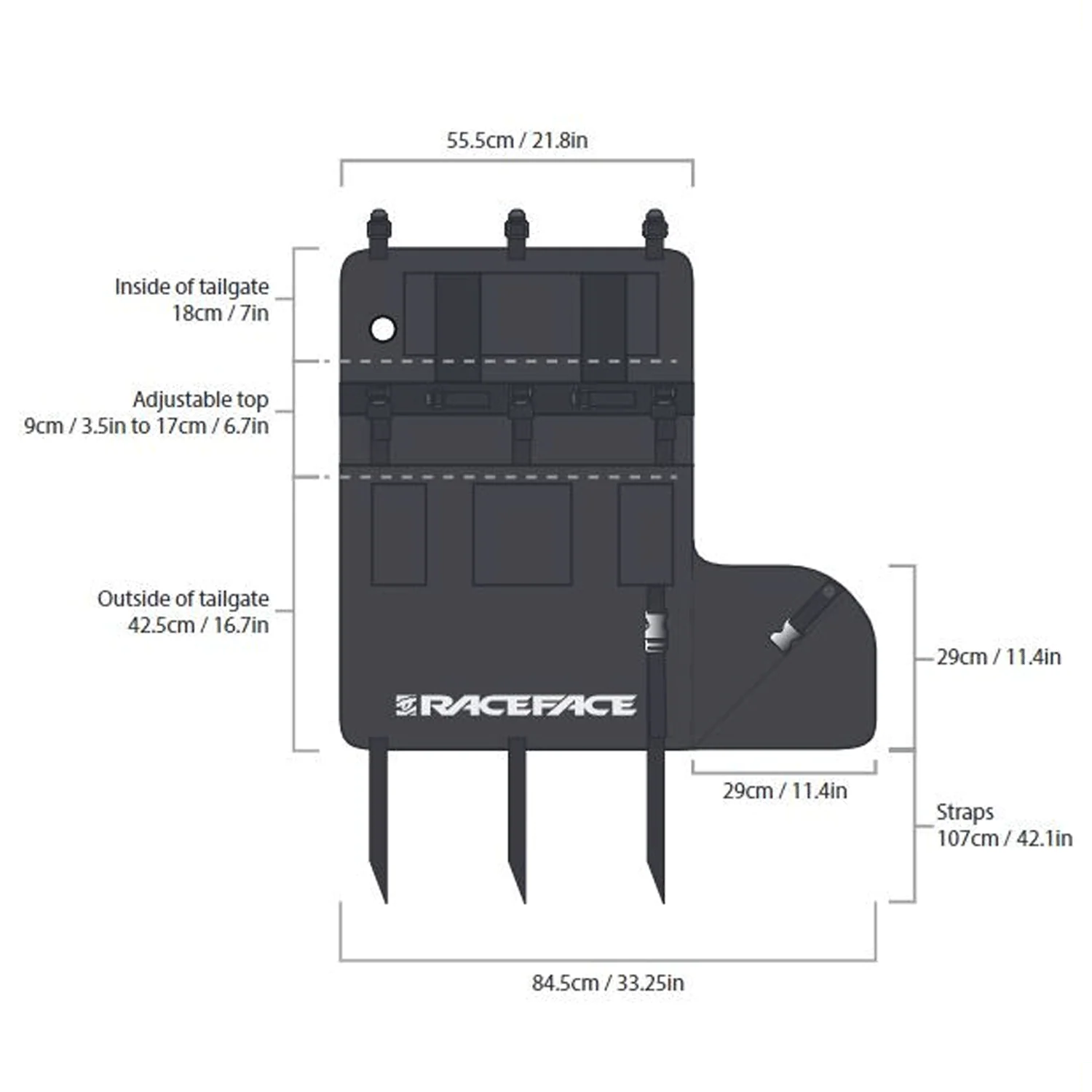 Race Face T2 Half Stack Tailgate Pad Olive - Image 4