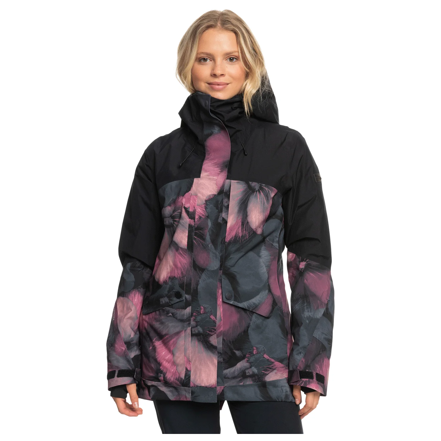 Roxy Women's Glade Printed Gore-tex Jacket 2024 True Black Pansy Pansy