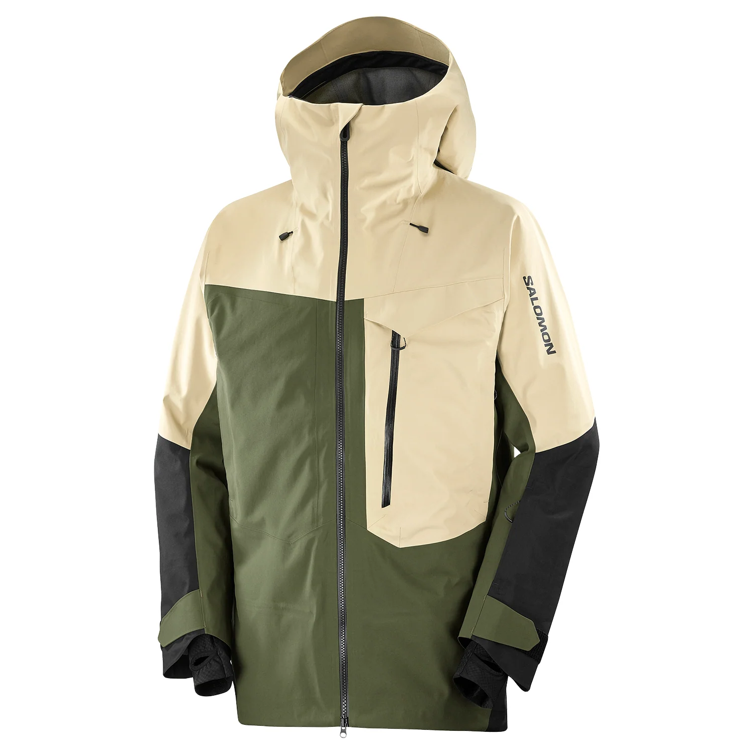 Salomon Men's Moon Patrol Evo Gore-tex Jacket 2025 White Pepper/Green - Image 4