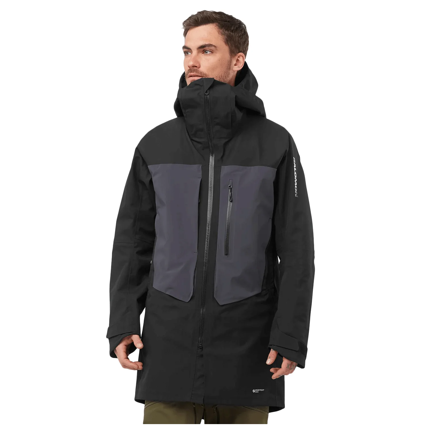 Salomon Men's Stance 3L Long Jacket 2024 Deep Black/Periscope