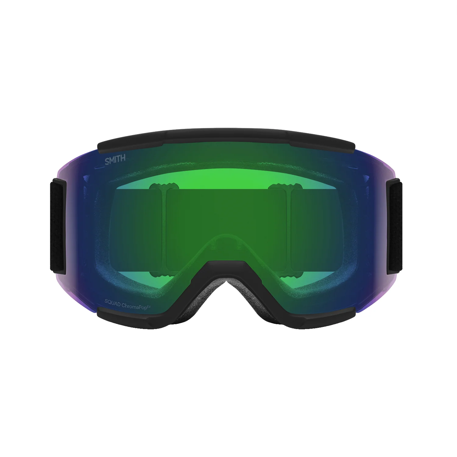 Smith Squad Low Bridge Fit Goggles Black/ChromaPop Everyday Green Mirror + Yellow - Image 2