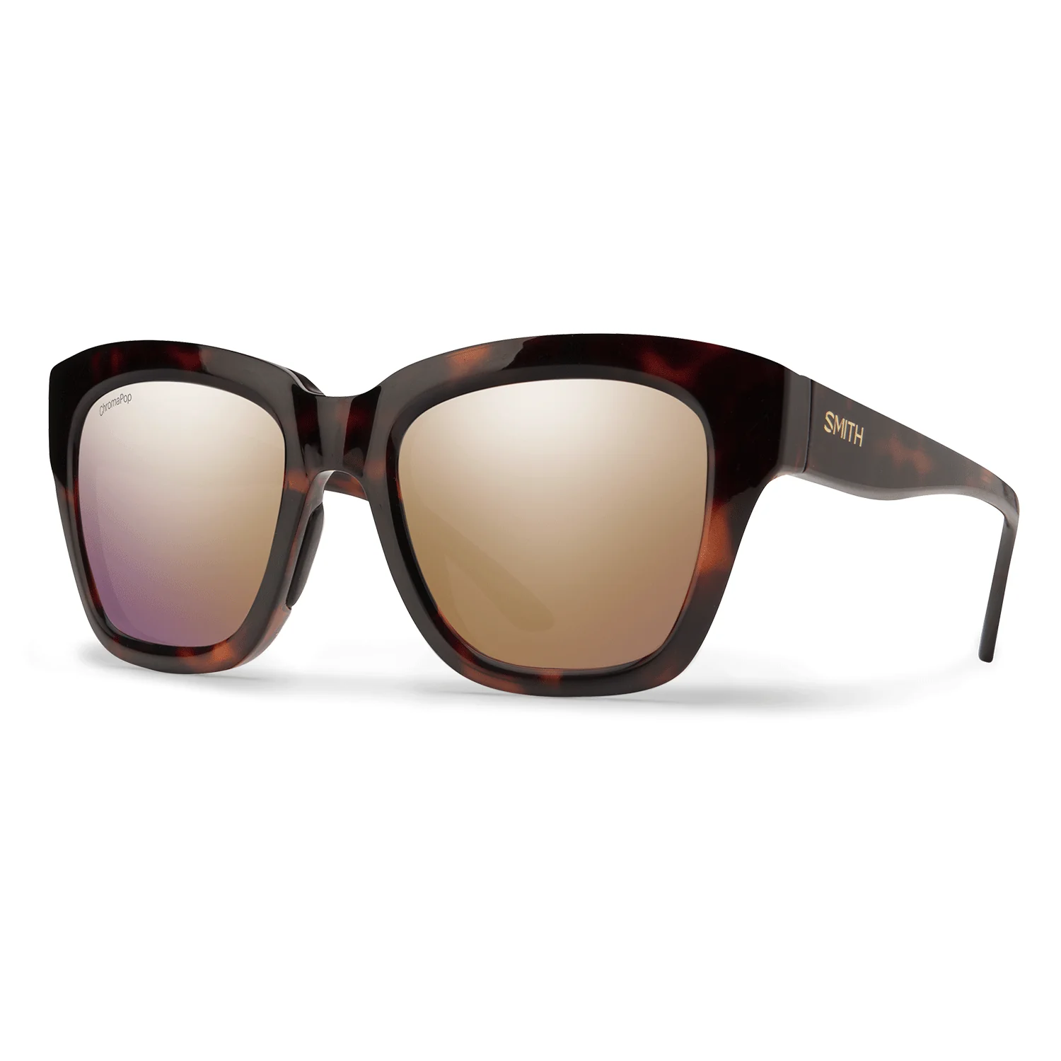 Smith Sway Sunglasses Tortoise/ChromaPop Polarized Rose Gold Mirror