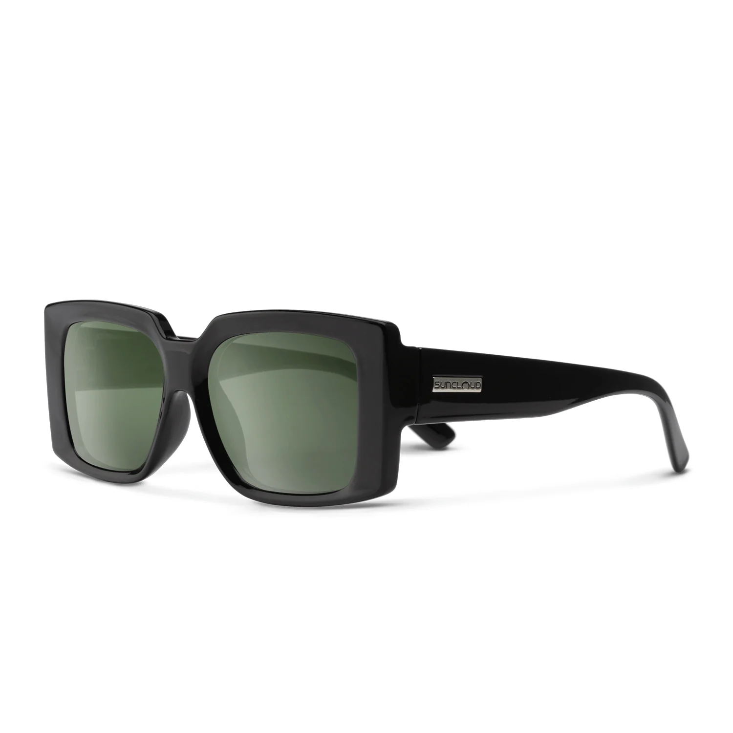 Suncloud Astoria Sunglasses Black/Polarized Gray Green