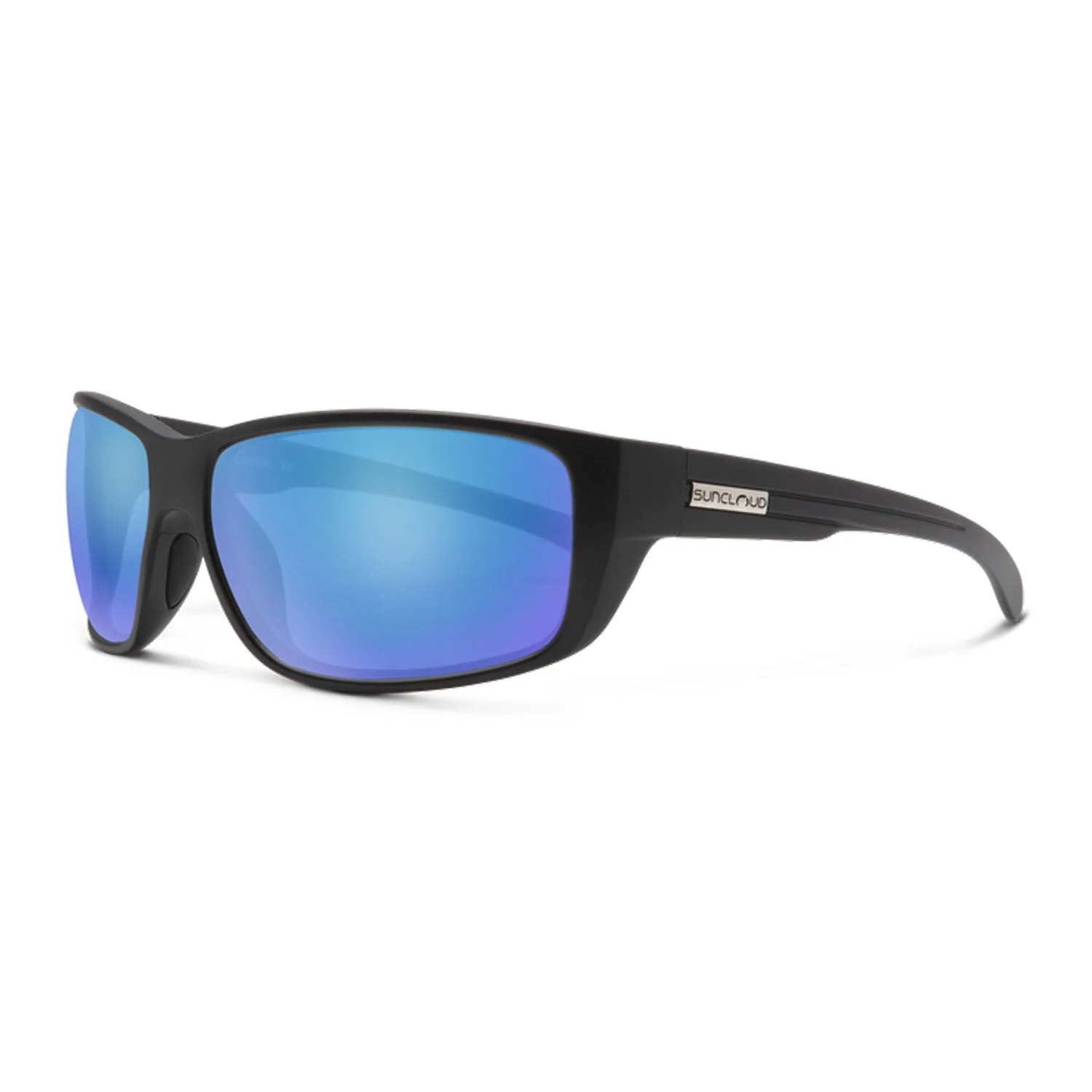 Suncloud Milestone Sunglasses Matte Black/Polarized Blue Mirror