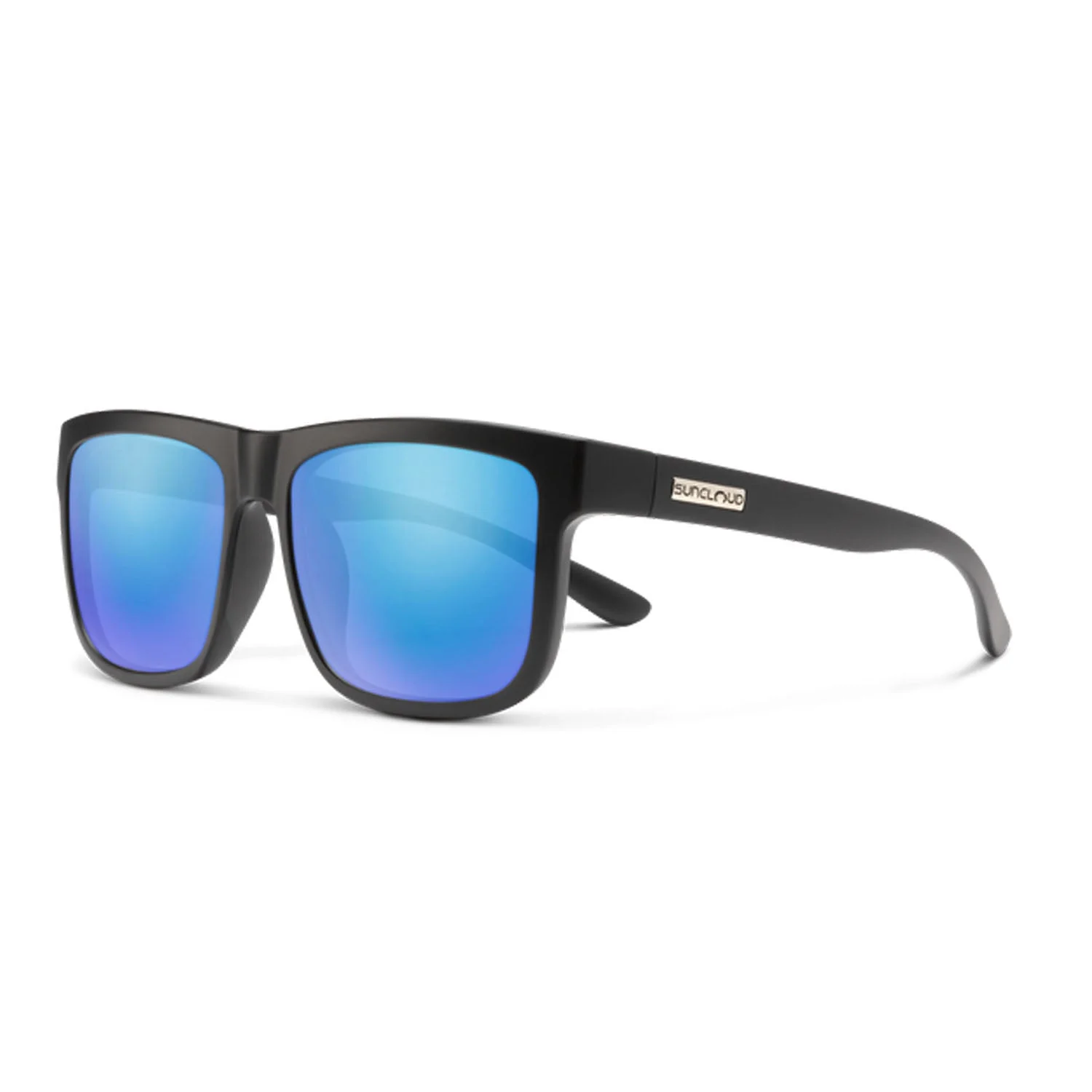 Suncloud Quiver Sunglasses Matte Black/Polarized Blue Mirror