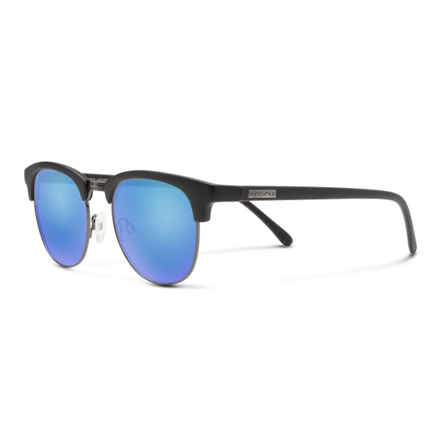 Suncloud Step Out Sunglasses Matte Black/Polarized Blue Mirror
