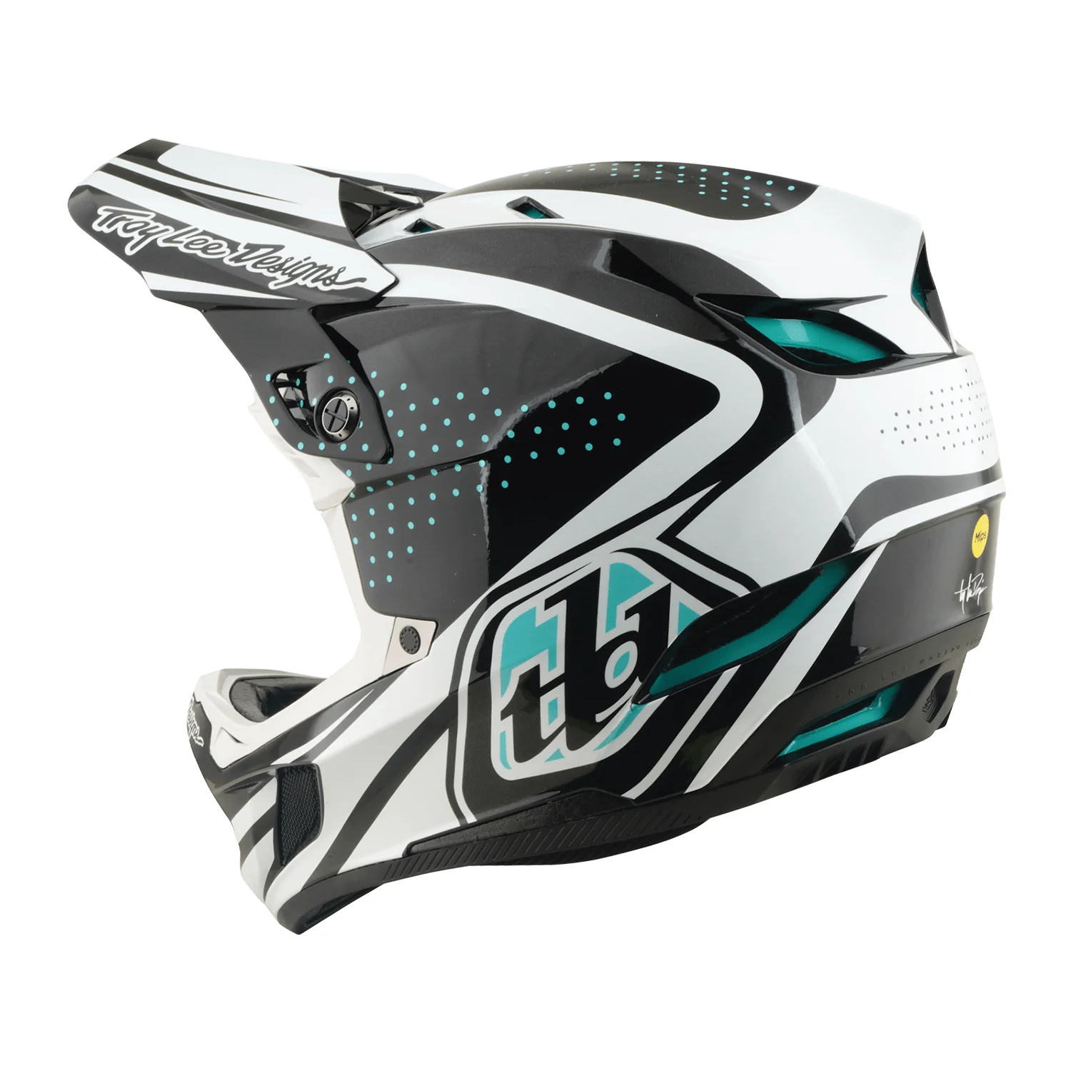 Troy Lee Designs D4 Polyacrylite MIPS Helmet Charcoal/White - Image 4