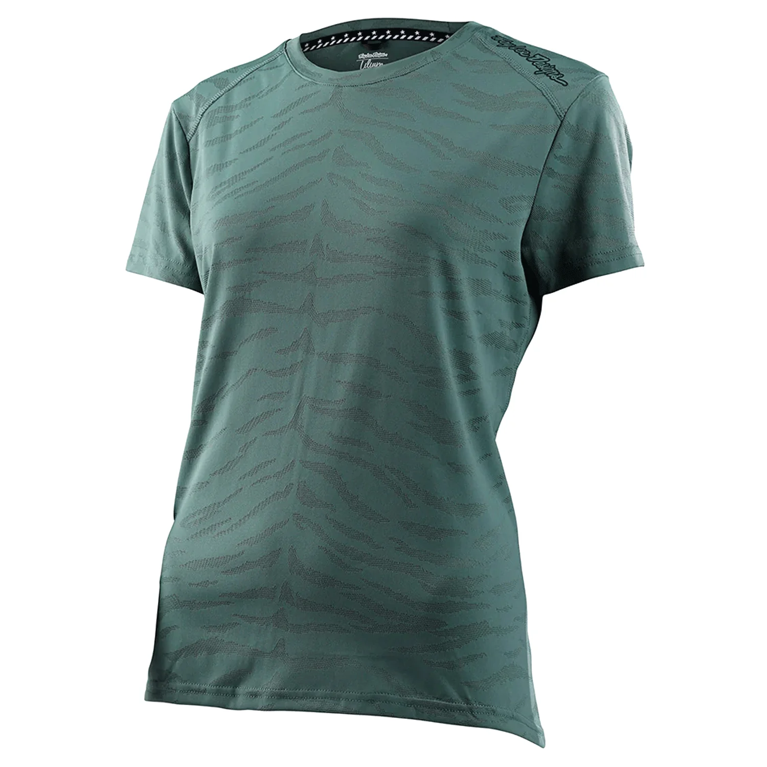 Troy Lee Women's Lilium S/S Jersey Tiger Jacquard Steel Green